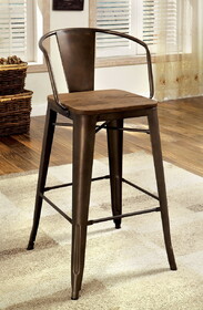 Furniture of America IDF-3529PC Ulstad Industrial Counter Height Chairs (Set of 2)