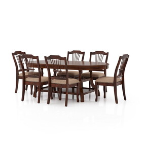 Furniture of America IDF-3626T-7PC Gemini Transitional 7-Piece Solid Wood Dining Set
