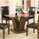 Furniture of America IDF-3710RT Sorell Contemporary Glass Top Dining Table in Brown Cherry