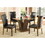 Furniture of America IDF-3710RT Sorell Contemporary Glass Top Dining Table in Brown Cherry