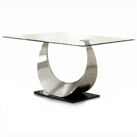 Furniture of America IDF-3726T Sheena Contemporary Glass Top Dining Table