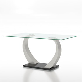 Furniture of America IDF-3728T Tino Contemporary Glass Top Dining Table
