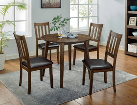 Furniture of America IDF-3771RT-5PK Hedgecrow 5-Piece Dining Table Set