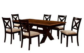 Furniture of America IDF-3776T-7PC Roman Transitional 7-Piece Solid Wood Dining Set