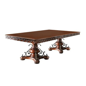 Furniture of America IDF-3788T Emari Traditional Double Pedestals Dining Table