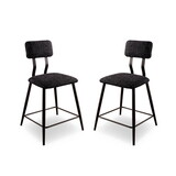 Furniture of America IDF-3789BK-PC Lalka Padded Counter Height Chairs (Set of 2)