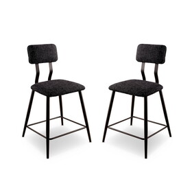 Furniture of America IDF-3789BK-PC Lalka Padded Counter Height Chairs (Set of 2)