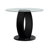 Furniture of America Xavia Contemporary Round Glass Top Counter Height Table