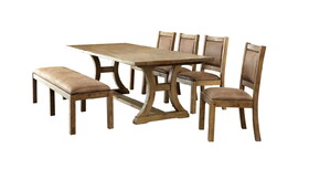Furniture of America IDF-3829T-6PC Lyon Cottage 6-Piece Wood Dining Set