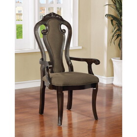 Furniture of America IDF-3878AC Julessa Traditional Padded Arm Chairs (Set of 2)