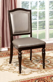 Furniture of America IDF-3970SC Harry Transitional Faux Leather Padded Side Chairs (Set of 2)