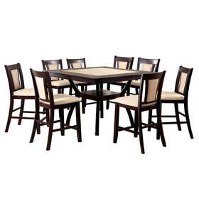 Furniture of America IDF-3984PT-9PC Rankin Contemporary 9-Piece Wood Counter Height Dining Set