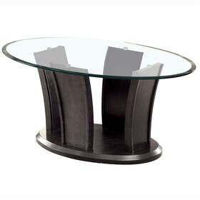 Furniture of America Jillyn Contemporary Glass Top Coffee Table
