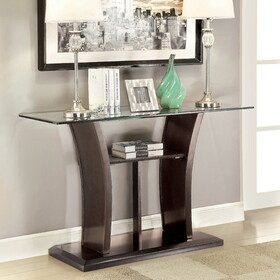 Furniture of America Jillyn Contemporary Glass Top Console Table