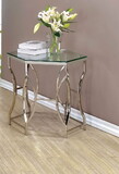 Furniture of America IDF-4160E Firnley Contemporary Glass Top Hexagon End Table
