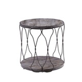 Furniture of America IDF-4171E Stenz Industrial Round End Table