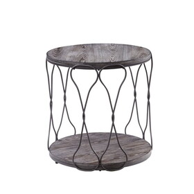 Furniture of America IDF-4171E Stenz Industrial Round End Table