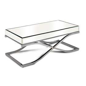 Furniture of America Lorrisa Contemporary Glass Top Coffee Table