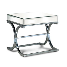 Furniture of America Lorrisa Contemporary Glass Top End Table