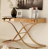 Furniture of America Lorrisa Contemporary Glass Top Sofa Table
