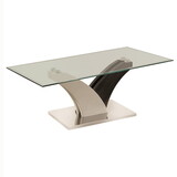 Furniture of America IDF-4244C Acarra Contemporary Glass Top Coffee Table