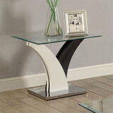 Furniture of America IDF-4244E Acarra Contemporary Glass Top End Table