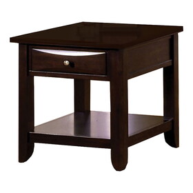 Furniture of America IDF-4265DK-E Galeano Transitional 1-Drawer End Table