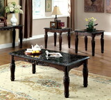 Furniture of America IDF-4292EX-3PK Myrna Traditional Marble Top 3-Piece Table Set