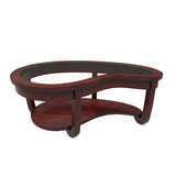 Furniture of America IDF-4336C Shervin Transitional Glass Top Coffee Table