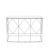 Furniture of America IDF-4342S Fland Glass Top Console Table