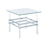 Furniture of America IDF-4351E Arenado Contemporary Glass Top End Table