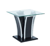 Furniture of America Warsan Contemporary Glass Top End Table