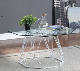 Furniture of America Growder Glass Top Coffee Table