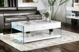 Furniture of America IDF-4451WH-C Beliza Contemporary Open Storage Coffee Table