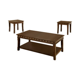 Furniture of America IDF-4630-3PK Helger Transitional Wood 3-Piece Coffee Table Set