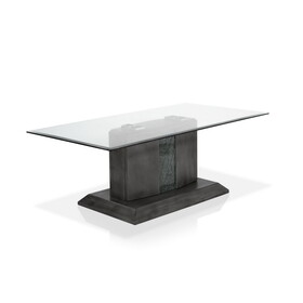 Furniture of America IDF-4717C Poelter Contemporary Glass Top Coffee Table