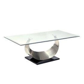 Furniture of America IDF-4726C Lovelle Contemporary Glass Top Coffee Table