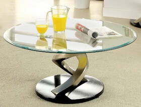 Furniture of America IDF-4729C Palomina Contemporary Glass Top Coffee Table