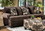 Furniture of America IDF-5142BR-SF Tandem Contemporary Upholstered Sofa in Brown