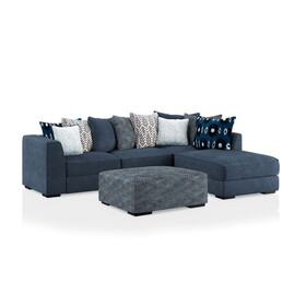Furniture of America IDF-5146-SEC-OT Molnar Upholstered Sectional with Ottoman