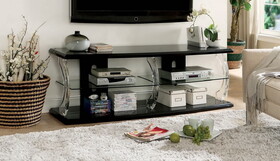 Furniture of America IDF-5901BK-TV-72 Bornair Contemporary 72-Inch TV Stand with LED