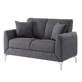 Furniture of America IDF-6088GY-LV Bardi Contemporary Upholstered Loveseat in Gray