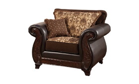 Furniture of America Drala Traditional Faux Leather Arm Chair