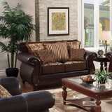 Furniture of America Drala Traditional Faux Leather Upholstered Loveseat