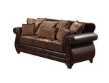 Furniture of America Drala Traditional Faux Leather Sofa