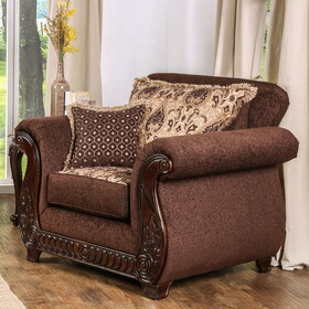 Furniture of America Merzen Traditional Fabric Upholstered Arm Chair