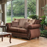 Furniture of America Merzen Traditional Fabric Upholstered Loveseat