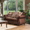 Furniture of America IDF-6109-LV Merzen Traditional Fabric Upholstered Loveseat in Brown