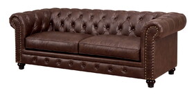 Furniture of America Renett Traditional Fabric Tufted Tuxedo Sofa