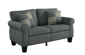 Furniture of America IDF-6328GY-LV Trino Transitional Upholstered Loveseat